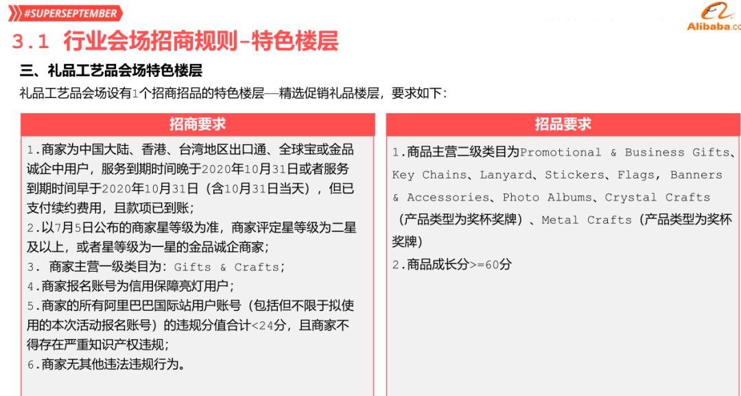 阿里巴巴九月采购节招商规则讲解