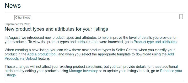 亚马逊最新公告 | 引入新商品类型和属性！